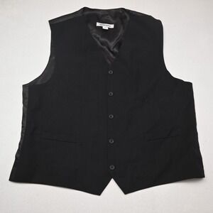 Pronto Uomo 3XL 3X Mens Charcoal Gray 100% Wool Button Front Waistcoat Vest